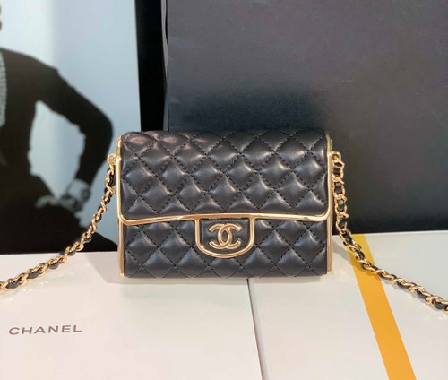 Chanel AS3308 Small Evening Bag 22A Limited Edition Black Lambskin Gold