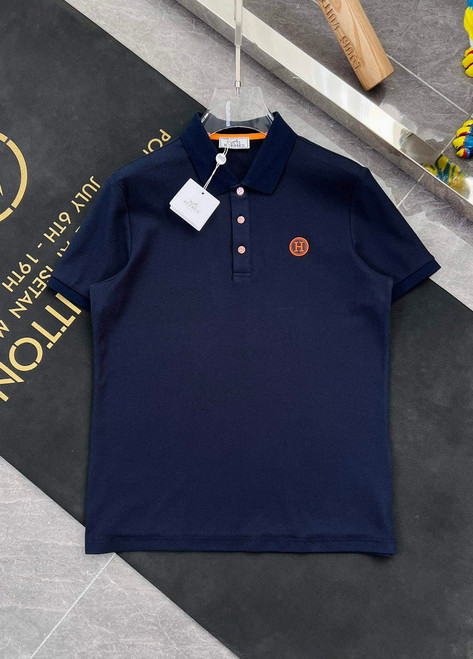 Hermes H072325 H Embroidered Buttoned Polo Shirt H55329