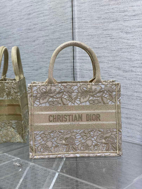 Dior M1265 Small Book Tote  Embroidery with 3D Macramé Effect M9624