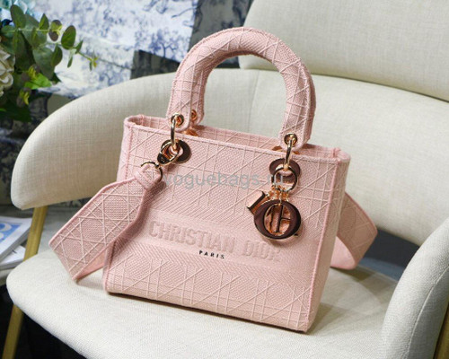 Dior M0565 Medium Lady D-Lite Bag Pink - Voguebags
