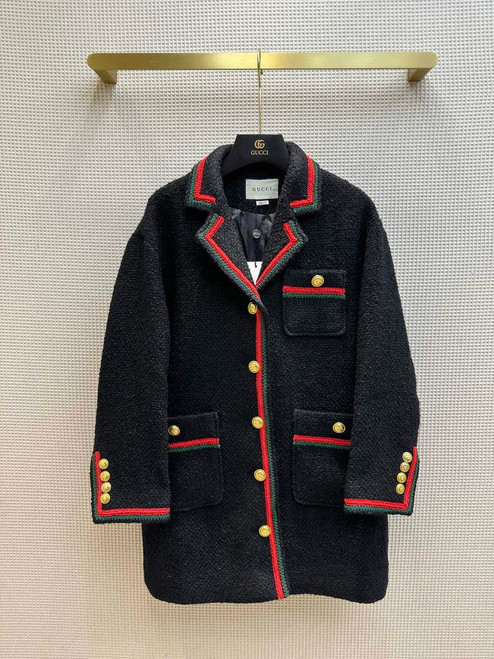Gucci 718526 Women's Tweed Wool Coat G66852