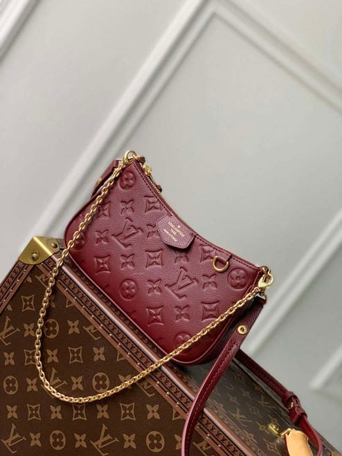 LV M80349 Louis Vuitton Easy Pouch On Strap Bag Wine Red