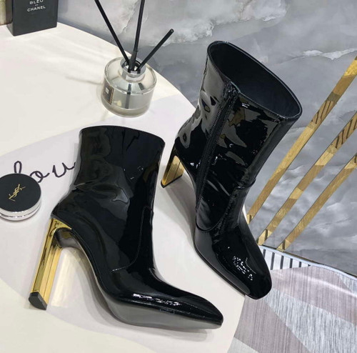 YSL Women's Boots Designer Saint Laurent High Shoes patent leather Y67210