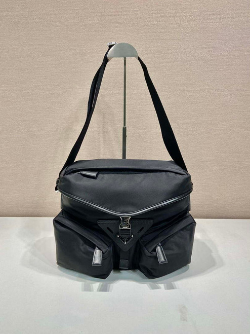 Prada 2VD062 Re-Nylon and leather shoulder bag  Black