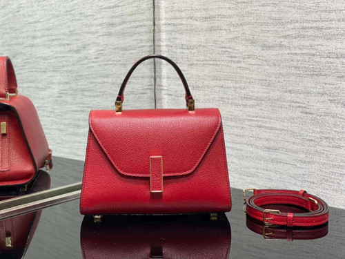 Valextra WBES0036028 Iside Top Handle micro Bag Red