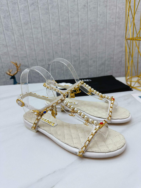Chanel  G39674 Women's Sandals Shoes Lambskin C90266