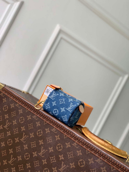 LV M27604 Louis Vuitton Trousse Speedy Blue Denim