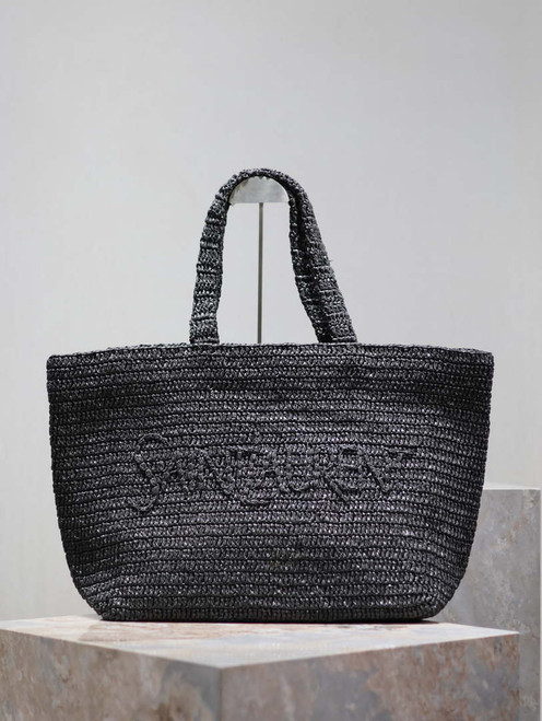 YSL 776763 Saint Laurent Tote  in Black Raffia