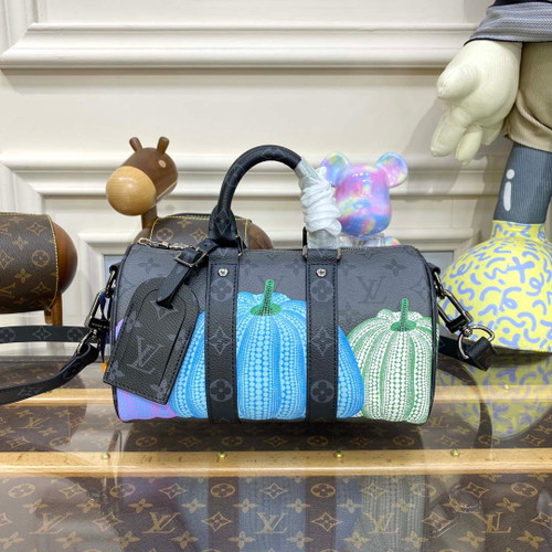 LV M46437 Louis Vuitton LV x YK Keepall 25 Bag Monogram Eclipse