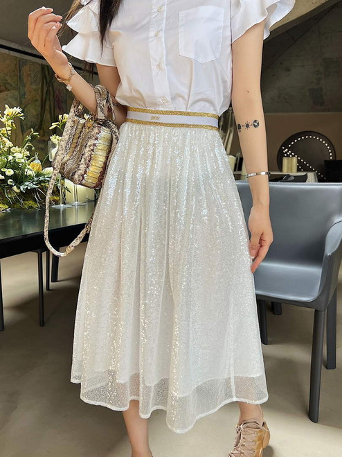 Dior  841J50 Women’s Sequined Skirt Clothing D38542