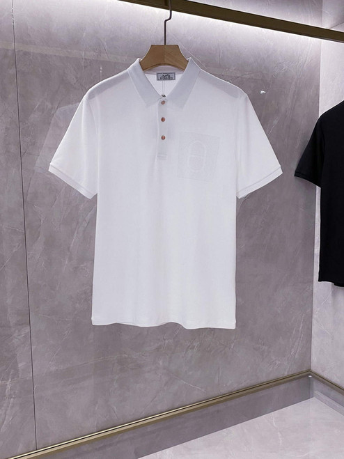 Hermes H072325 H Embroidered Buttoned Polo Shirt H55327