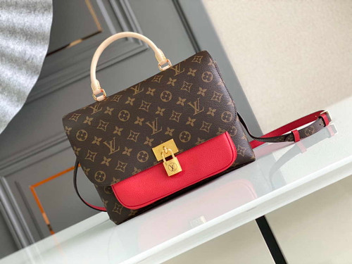 LV M44286 Louis Vuitton Marignan Messenger Top Handle M44259 Monogram Bag Red