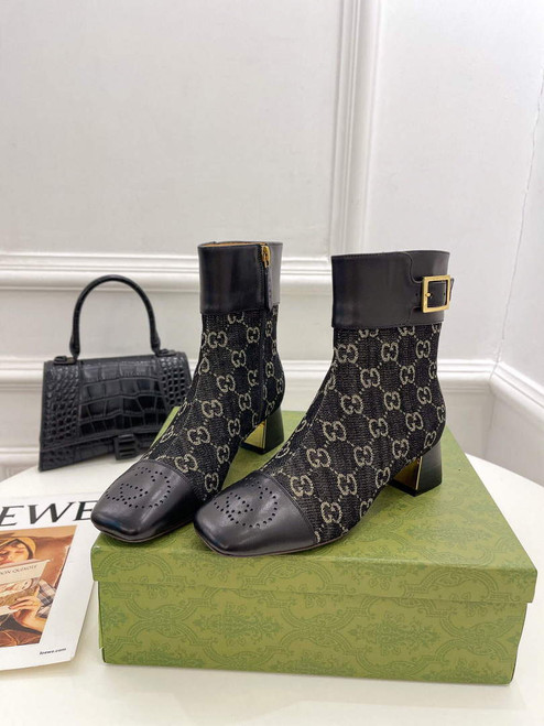 Gucci 700023 Women's GG Canvas Ankle Boot G60034