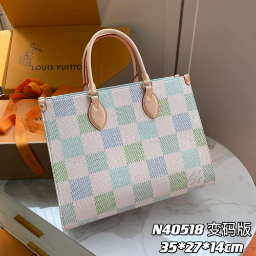 LV N40518 Louis Vuitton OnTheGo MM  Tote Bag Pistachio