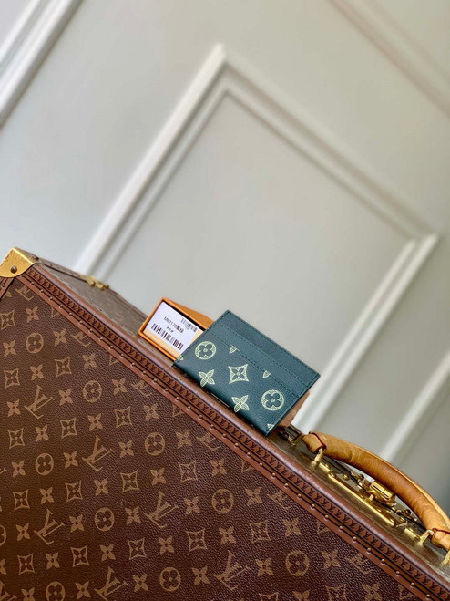 LV M62170 Louis Vuitton Double Card Holder Forest Green