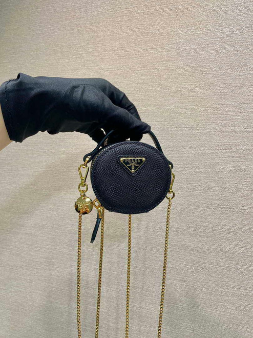 Prada 1NR023 Saffiano leather mini-pouch Black