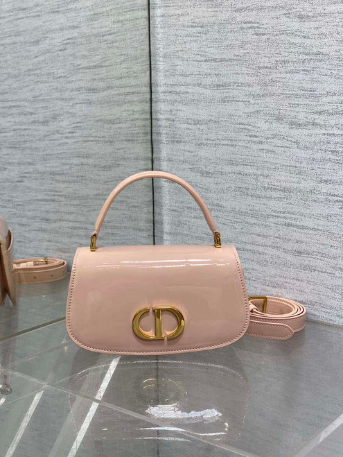Dior M9370 Small 30 Montaigne Avenue Top Handle Bag Light Pink Patent leather