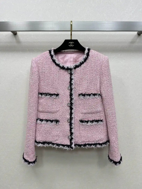 Chanel Women Wool tweed single-breasted jacket C62322