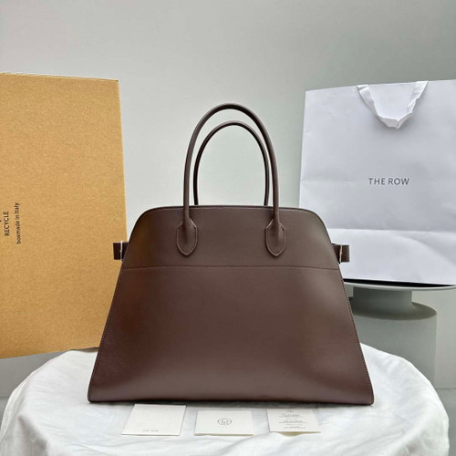 The Row THR116945 Suede Soft Margaux 17 Top Handle Bag T11003