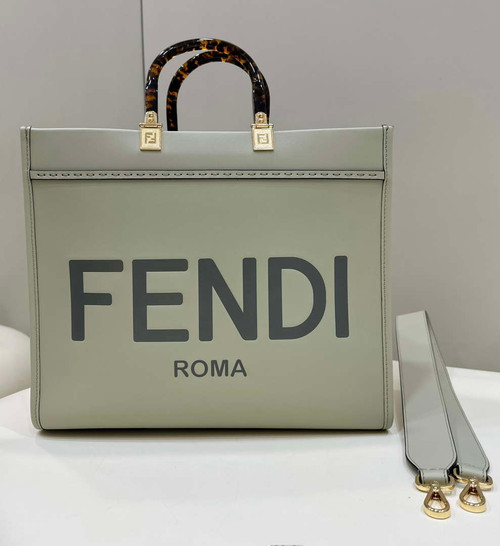 Fendi 8BH386 Sunshine Medium Bag Light Green leather shopper 8266S