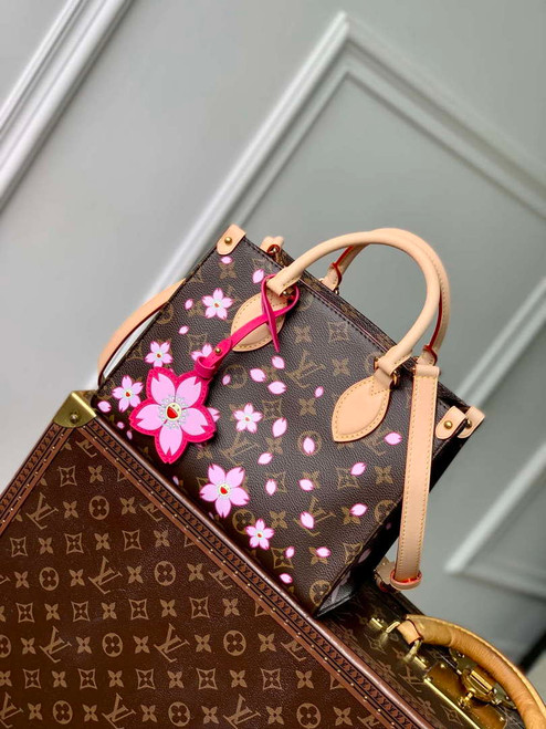 LV M13269 Louis Vuitton LV x TM OnTheGo PM Handbag Sakura Brown