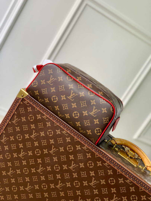 LV M12641 Louis Vuitton Locker Dopp Kit Taurillon Monogram Red