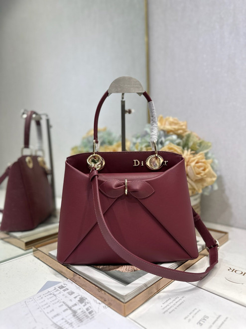 Dior M0737 Cigale top handle bag Wine Red