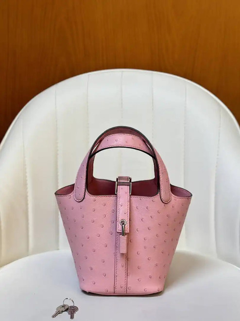 Hermes Picotin Ostrich Bag Lock 14cm 18cm H330311