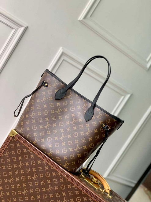 LV M11946 Louis Vuitton Neverfull Inside Out MM Handbag Black