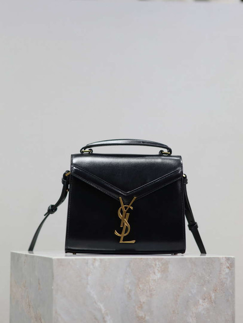 YSL 623930 Cassandra Mini Top Handle In Box Saint Laurent Black
