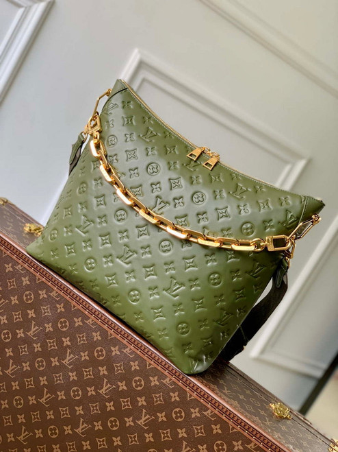 LV M15228 Louis Vuitton Coussin Hobo MM Bag Dark Khaki