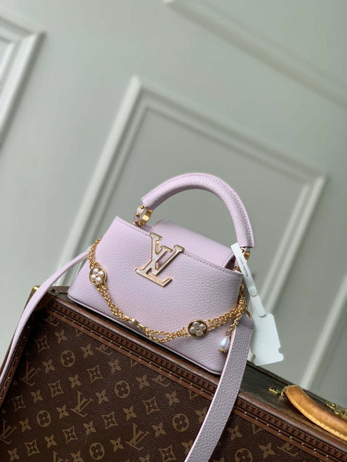 LV M25476 Louis Vuitton Capucines East-West Mini Bag Misty Lilac