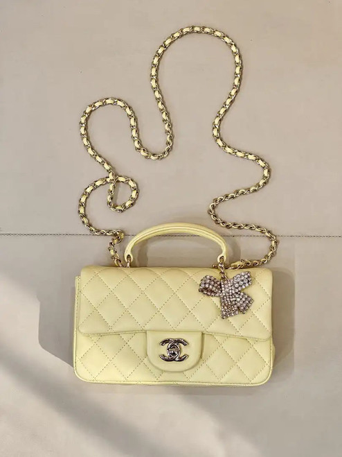 Chanel AS2431 Mini Classic Handbag With Top Handle CC19040  Strass & Gold-Tone Metal