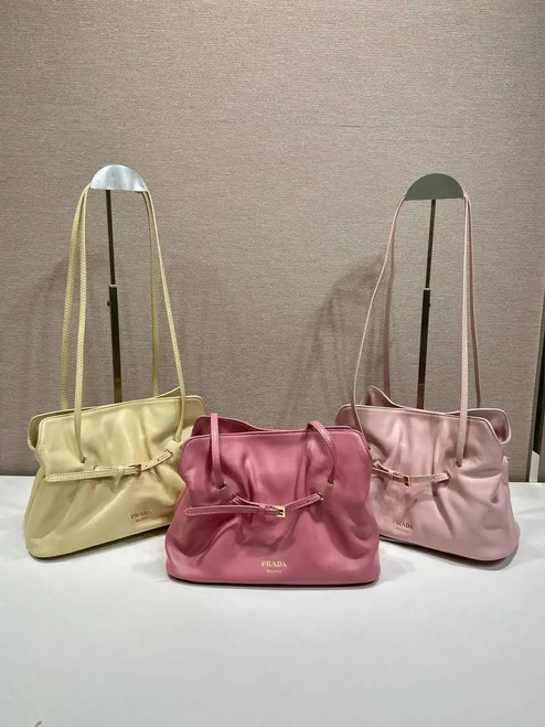 Prada 1BG586 Rose Red Small Prada Dada nappa leather bag
