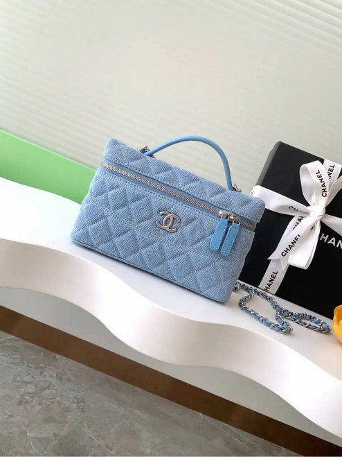 Chanel 25C Vanity with Chain Denim Blue AP4407 Bag