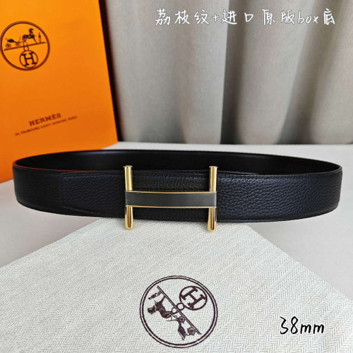 Hermes H077931CP2K Jockey belt buckle & Reversible leather strap 38 mm H88018