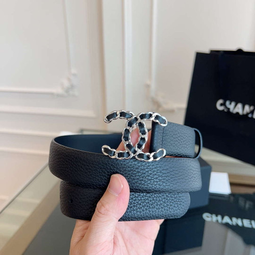 Chanel CC Sheepskin leather 3.0cm belt AA0942