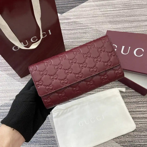 Gucci GG Emblem continental wallet 847210 Wine Red