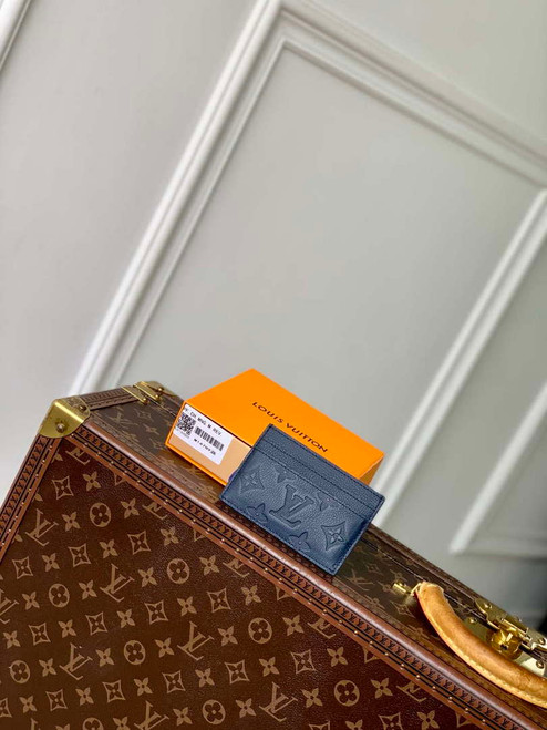 LV M14789 Louis Vuitton Double Card Holder Navy Blue