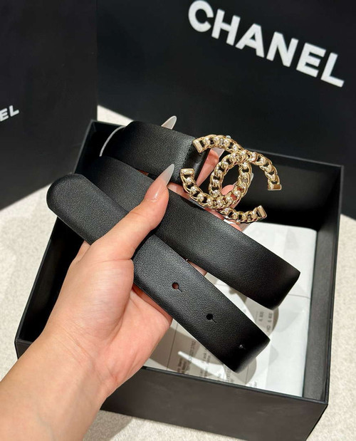 Chanel classic double C belt 3.0Cm leather AA0950