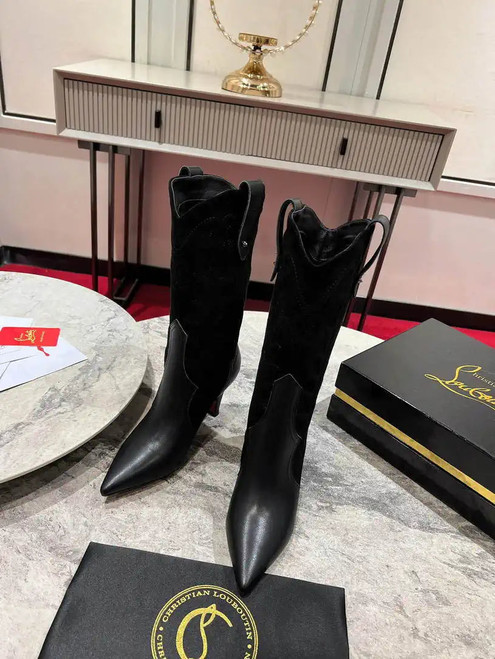 Christian Louboutin Short High boots with 3D embroidery on the upper CL 85MM 798001