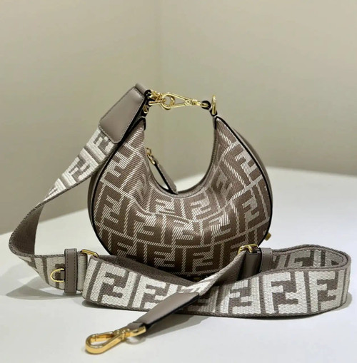 Fendi 7AS089 Nano Fendigraphy Gray Leather Charm 80056S