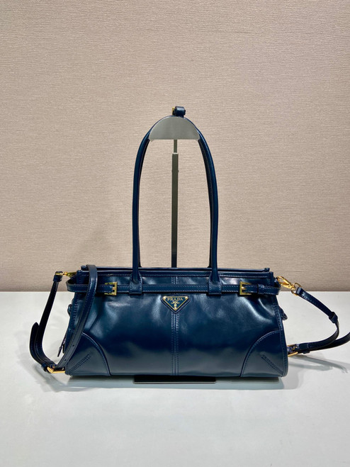 Prada 1BA426 Medium leather handbag Navy Blue