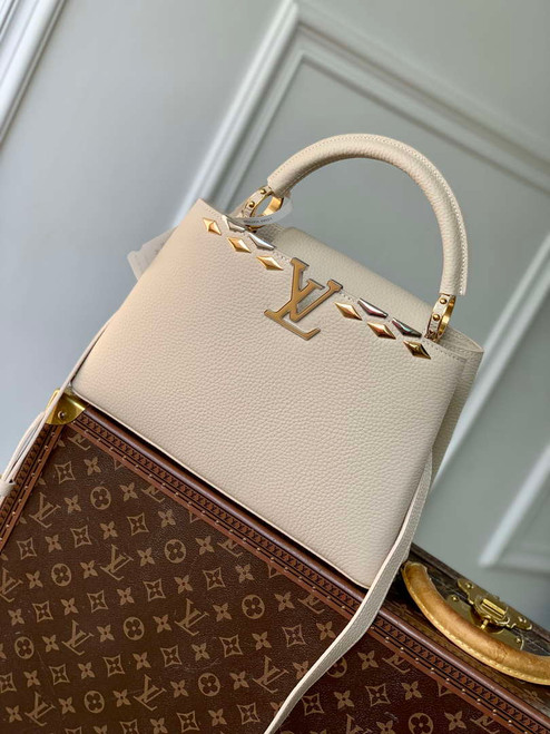 Louis Vuitton LV M12751 Capucines MM Handbag Apricot