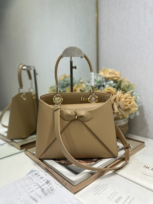 Dior M0737 Cigale top handle bag Apricot