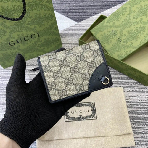 Gucci GG Emblem small wallet 820692 Beige & Black