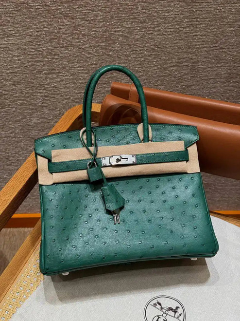 Hermes Birkin Bag Ostrich Leather 30 Fully Handmade H92093