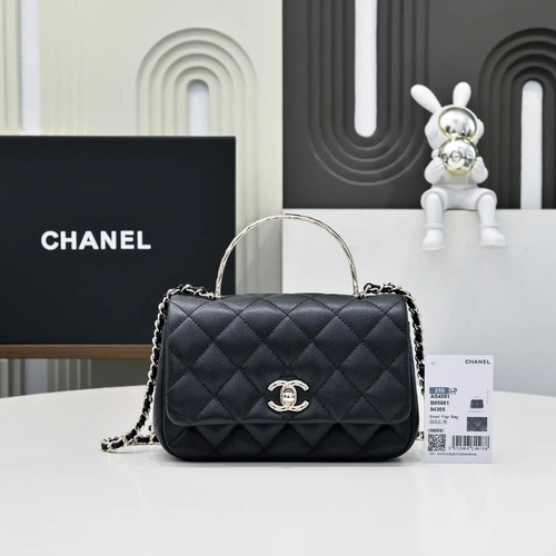 Chanel Crush Handle box Bag Calfskin AS4591 Black