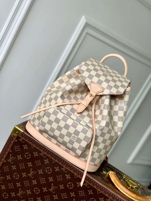 LV N00120 Louis Vuitton Montsouris PM Backpack Damier Azur