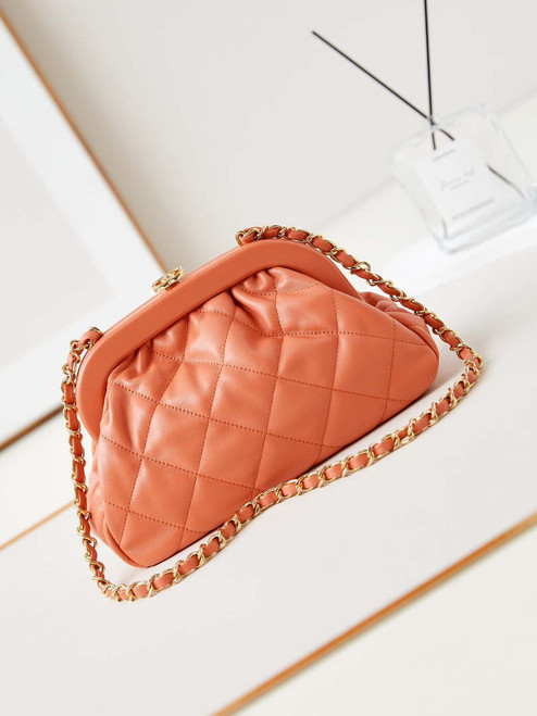 Chanel AS4717 Clutch Lambskin Orange